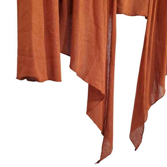 Soft Surroundings 2X Cardigan Mesh Sheer Open Tie Asymmetric Hem Roll Tab Autumn - Picture 10 of 10